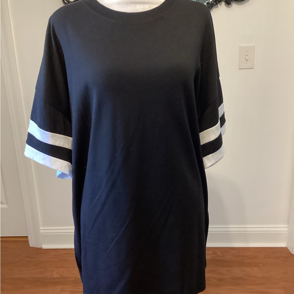 Black and White Striped Sleeve T-Shirt